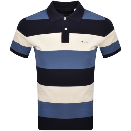 Product Image for Gant Block Stripe Polo T Shirt Navy