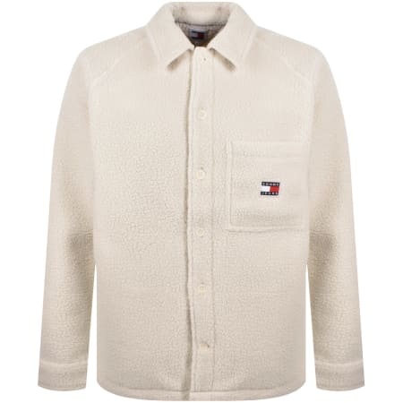 Product Image for Tommy Jeans Badge Teddy Overshirt White