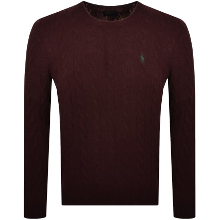 Product Image for Ralph Lauren Cable Knit Jumper Burgundy