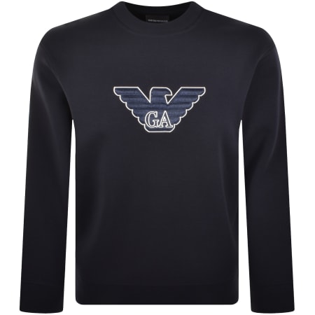 Product Image for Emporio Armani Crew Neck Logo Sweatshirt Navy