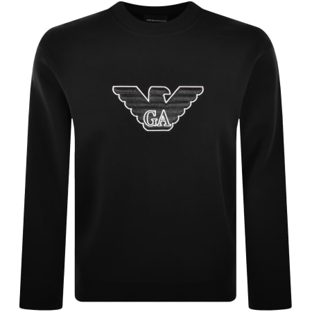 Product Image for Emporio Armani Crew Neck Logo Sweatshirt Black