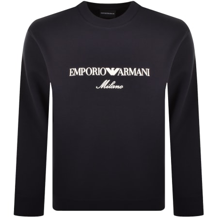 Product Image for Emporio Armani Crew Neck Logo Sweatshirt Navy