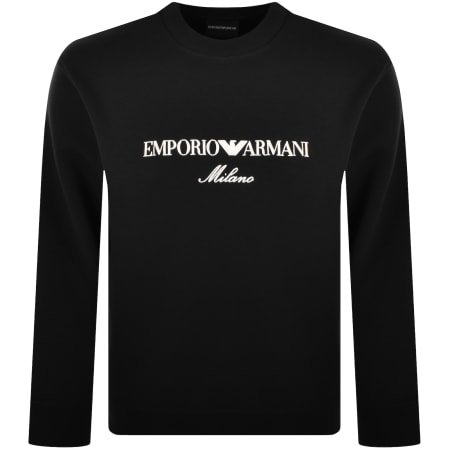 Product Image for Emporio Armani Crew Neck Logo Sweatshirt Black