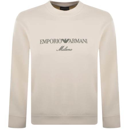 Product Image for Emporio Armani Crew Neck Logo Sweatshirt Cream