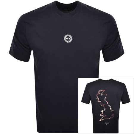 Product Image for Marshall Artist Check Map T Shirt Navy