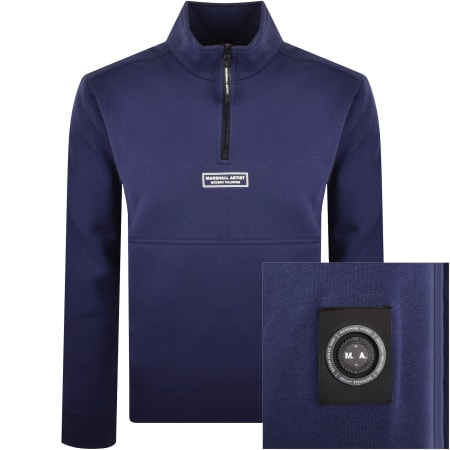 Product Image for Marshall Artist Siren Quarter Zip Sweatshirt Blue