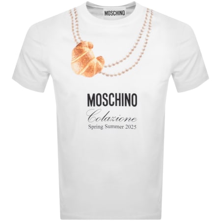 Product Image for Moschino Logo Print T Shirt White