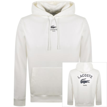 Product Image for Lacoste Logo Hoodie Flour White