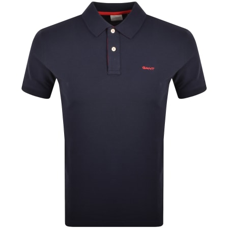 Product Image for Gant Collar Contrast Rugger Polo T Shirt Navy