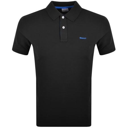 Product Image for Gant Collar Contrast Rugger Polo T Shirt Black