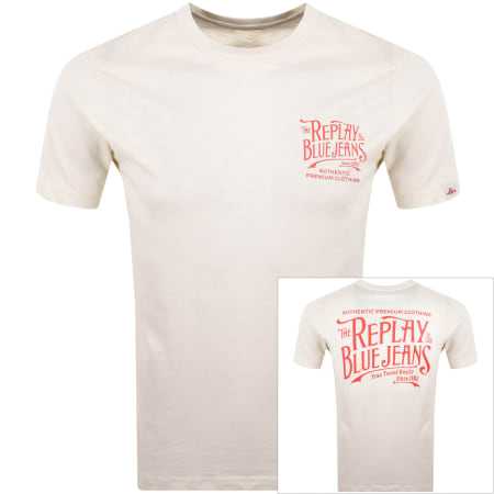 Product Image for Replay Logo T Shirt Off White