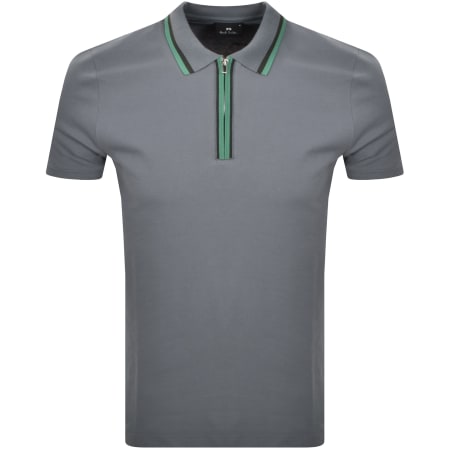 Product Image for Paul Smith Half Zip Polo T Shirt Grey
