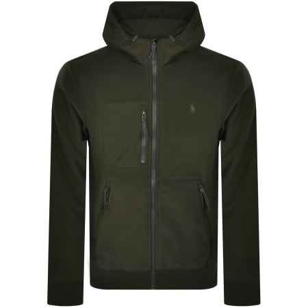 Product Image for Ralph Lauren Full Zip Hybrid Hoodie Olive Green