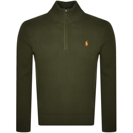 Product Image for Ralph Lauren Half Zip Knit Jumper Green