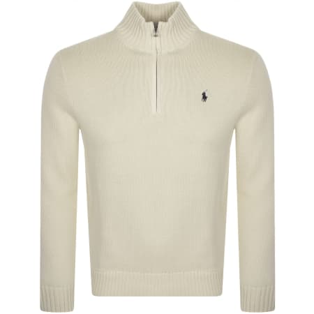 Product Image for Ralph Lauren Half Zip Knit Jumper Cream