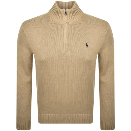 Product Image for Ralph Lauren Half Zip Knit Jumper Beige