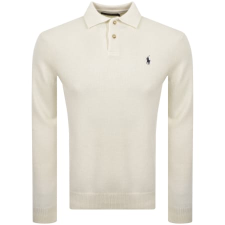 Product Image for Ralph Lauren Long Sleeved Knit Polo T Shirt Cream