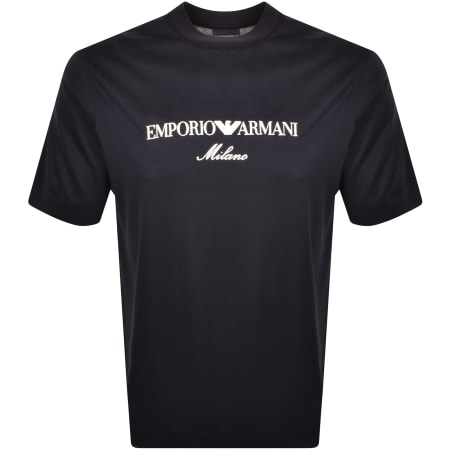 Product Image for Emporio Armani Short Sleeve Logo T Shirt Navy