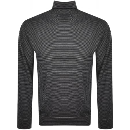 Product Image for Emporio Armani Roll Neck Logo Wool Jumper Navy
