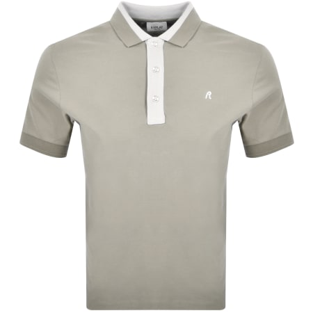 Product Image for Replay Short Sleeved Logo Polo T Shirt Stone