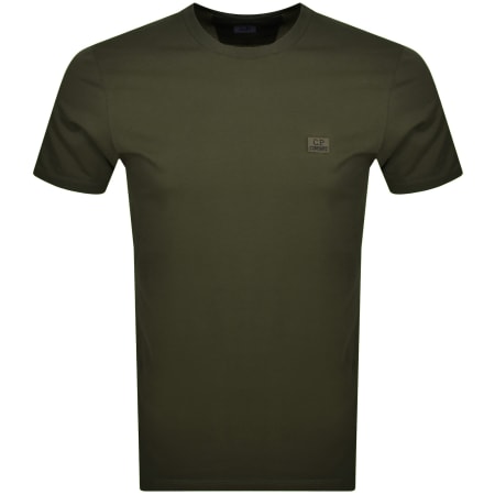 Product Image for CP Company Jersey Logo Patch T Shirt Green