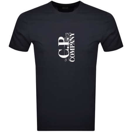 Product Image for CP Company Jersey Chest Logo T Shirt Navy