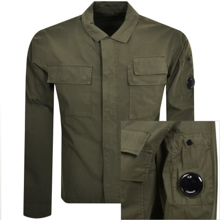 Product Image for CP Company Gabardine Lens Overshirt Green