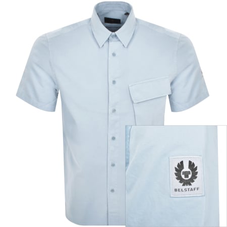 Product Image for Belstaff Scale Short Sleeved Shirt Blue