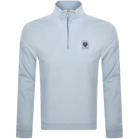 Product Image for Belstaff Quarter Zip Sweatshirt Sky Blue