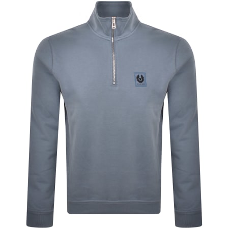 Product Image for Belstaff Quarter Zip Sweatshirt Flint Blue