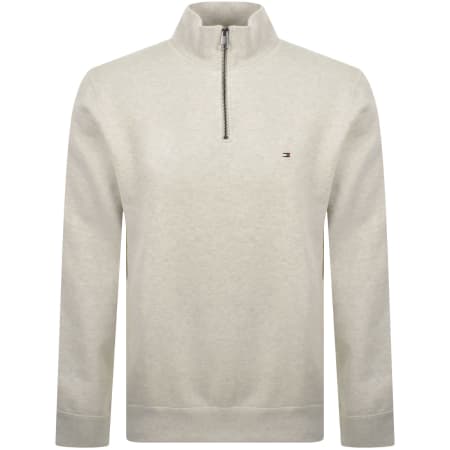 Product Image for Tommy Hilfiger Quarter Zip Fleece Sweatshirt Beige