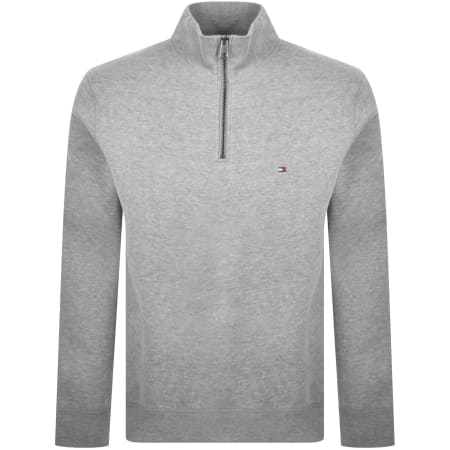 Product Image for Tommy Hilfiger Quarter Zip Fleece Sweatshirt Grey