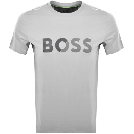 Product Image for BOSS Tee Tape Logo Regular Fit T Shirt Grey