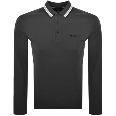 Product Image for BOSS Plisy Long Sleeve Polo T Shirt Grey