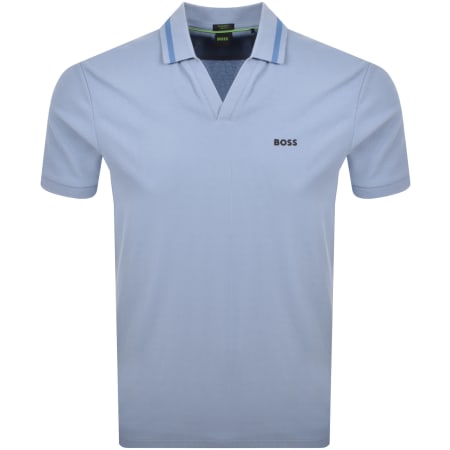 Product Image for BOSS Palle Tape Ribbed Polo T Shirt Blue