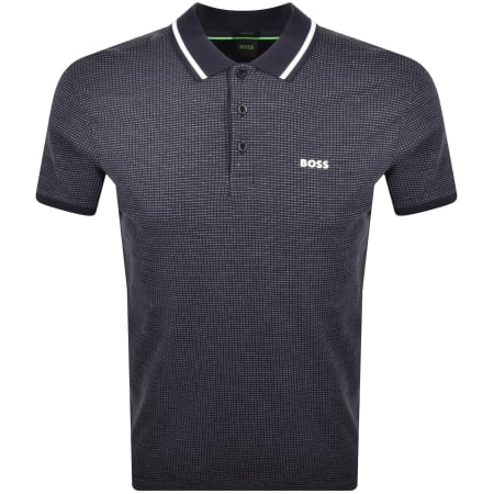 Product Image for BOSS Paddy Tape Jacquard Polo T Shirt Navy
