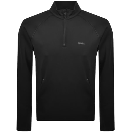 Recommended Product Image for BOSS Quarter Zip Active Sweatshirt Black