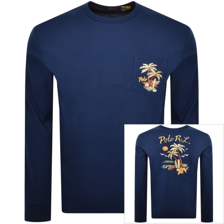 Product Image for Ralph Lauren Long Sleeve Pocket T Shirt Blue