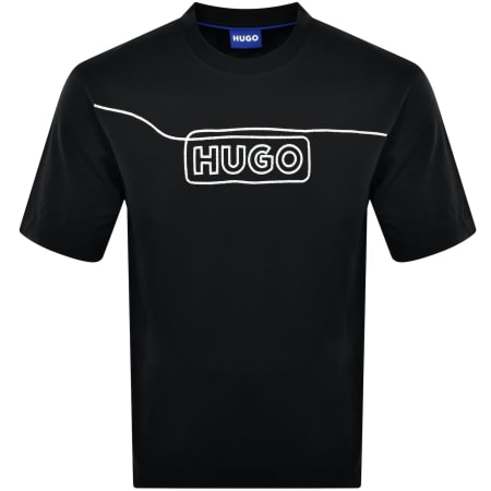 Product Image for HUGO Blue Noideryo Crew Neck T Shirt Black