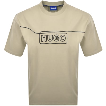 Product Image for HUGO Blue Noideryo Crew Neck T Shirt Beige