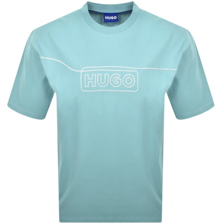Product Image for HUGO Blue Noideryo Crew Neck T Shirt Blue