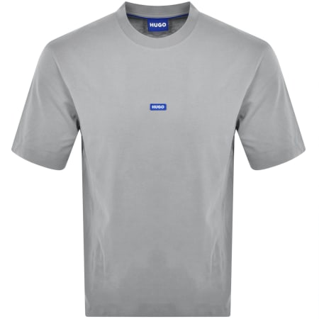 Product Image for HUGO Blue Nieros Logo T Shirt Grey