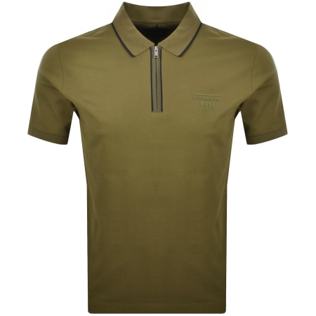 Product Image for BOSS X Porsche Quarter Zip Polo Green