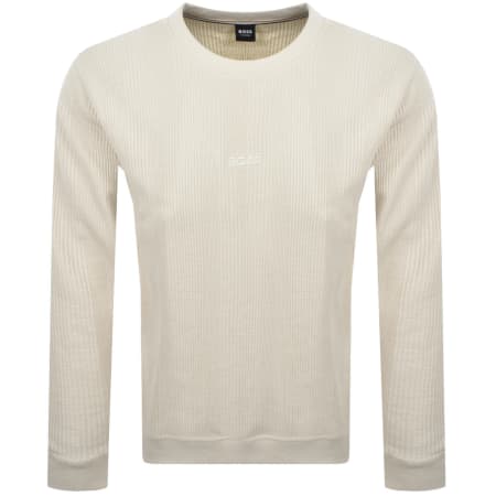Product Image for BOSS Structure Knit Jumper Off Beige