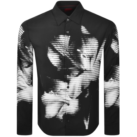 Product Image for HUGO Ermo Patterned Slim Fit Shirt Black