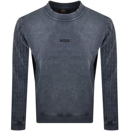 Product Image for BOSS We Cable Sweatshirt Blue