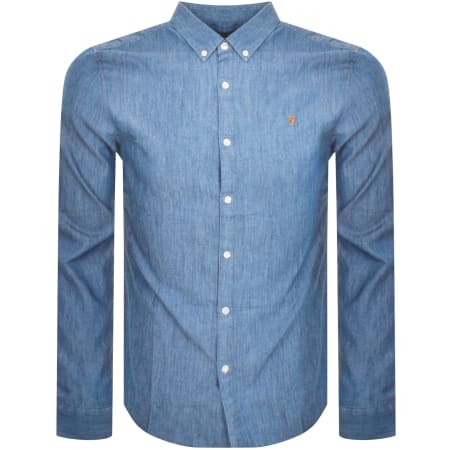Product Image for Farah Vintage Brewer Denim Long Sleeve Shirt Blue