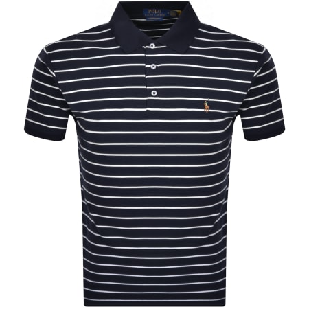Product Image for Ralph Lauren Stripe Slim Fit Polo T Shirt Navy