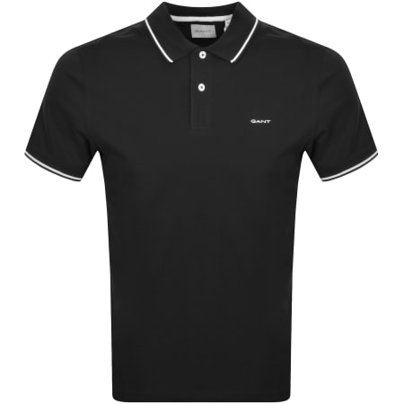 Product Image for Gant Tipping Pique Polo T Shirt Black