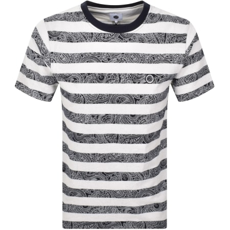 Product Image for Pretty Green Eclipse Paisley Stripe T Shirt White